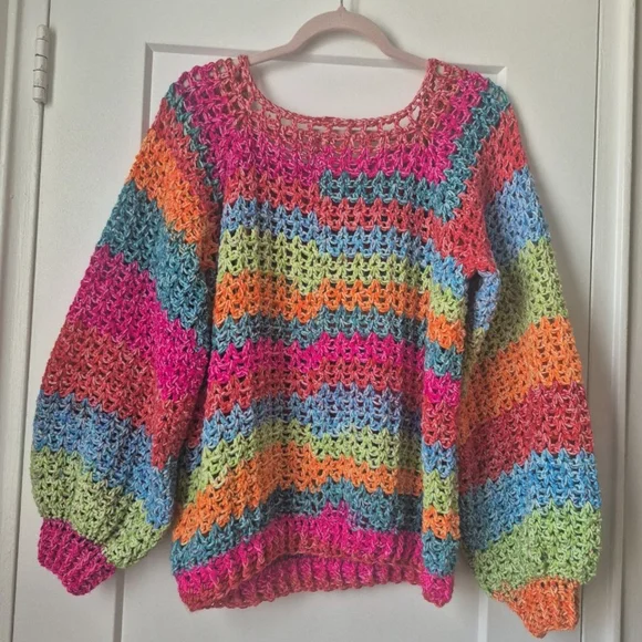 Multicolor Crochet Sweater - Picture 6 of 10